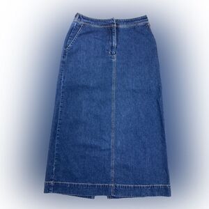 Eddie Bauer Skirt Women's Size 10 Blue Denim Maxi Long Length Modest Casual